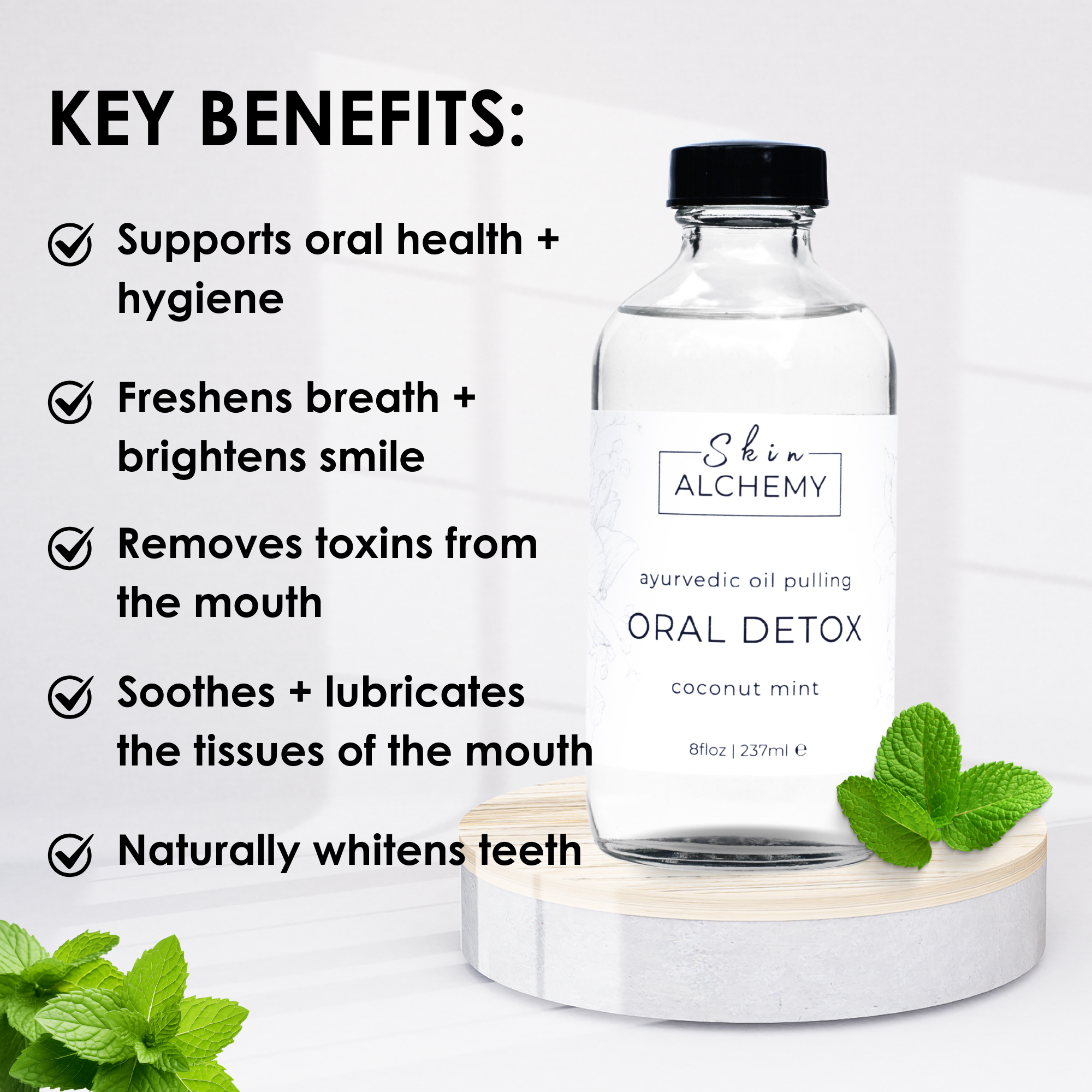 Oil Pulling Mouthwash - Coconut Mint Skin Alchemy