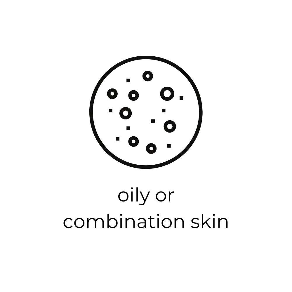 Icon for oily or combination skin on a white background