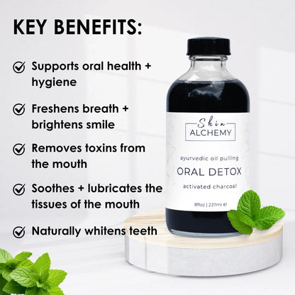 Detox Oil Pulling Mouthwash - Activated Charcoal - Skin Alchemy