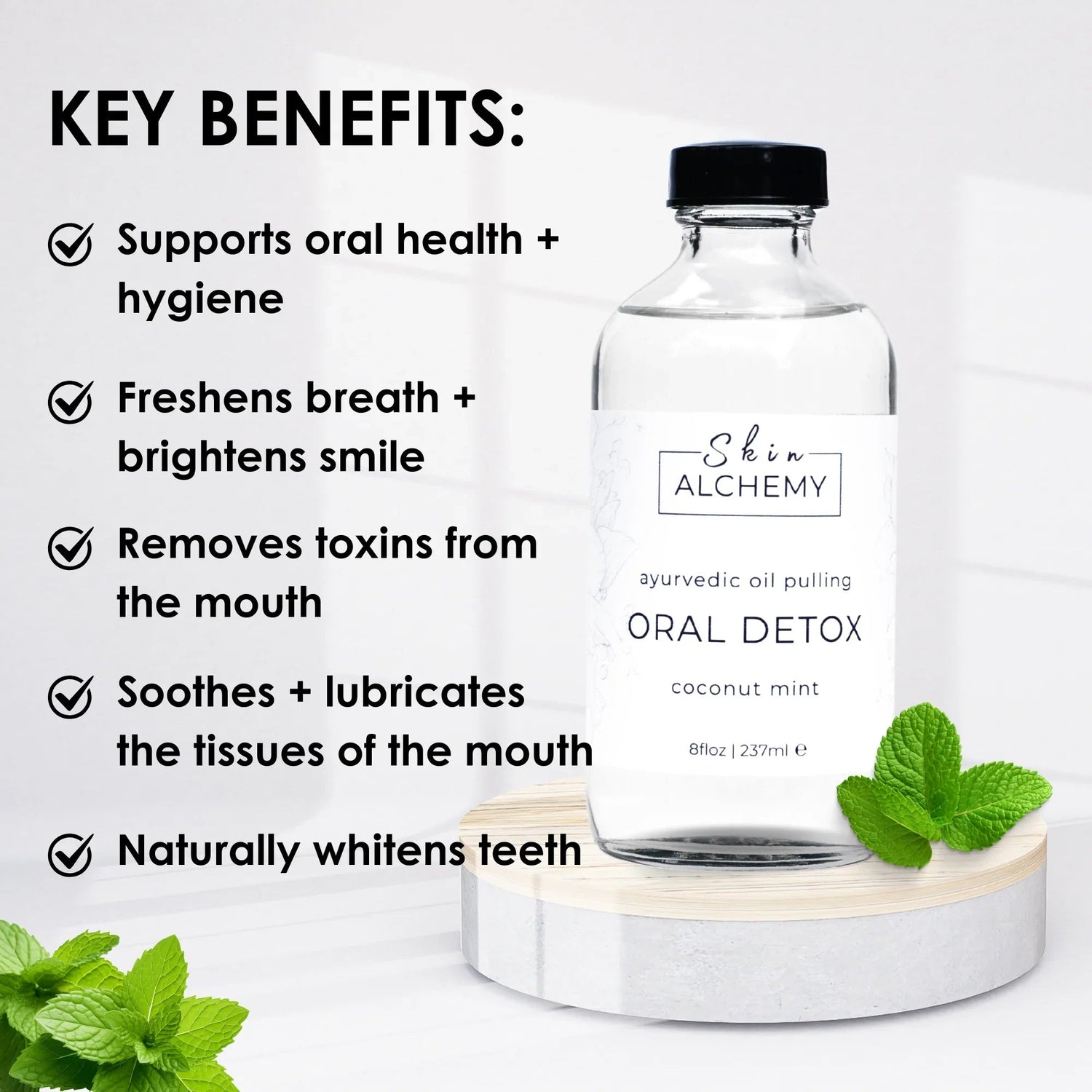 Oil Pulling Mouthwash - Coconut Mint - Skin Alchemy