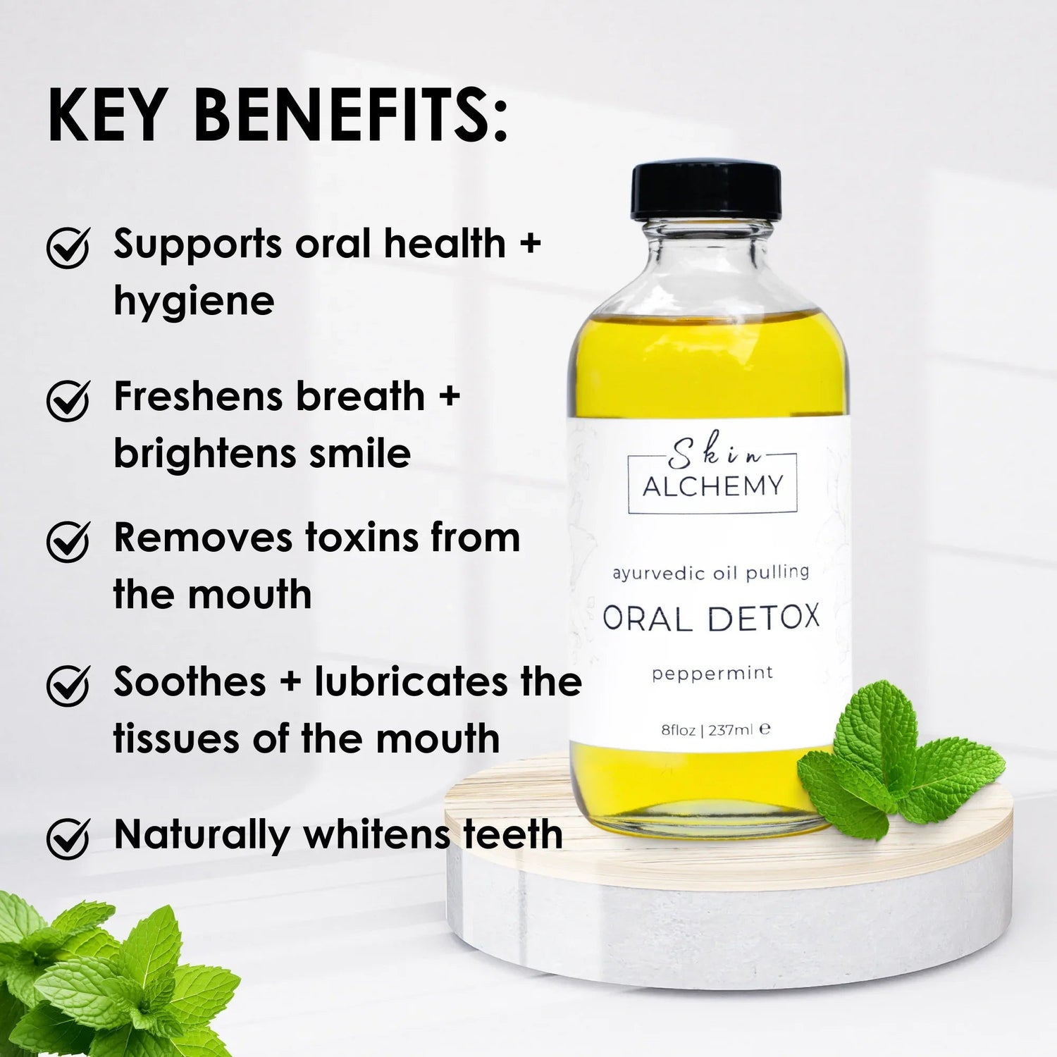 Oil Pulling Mouthwash - Peppermint - Skin Alchemy