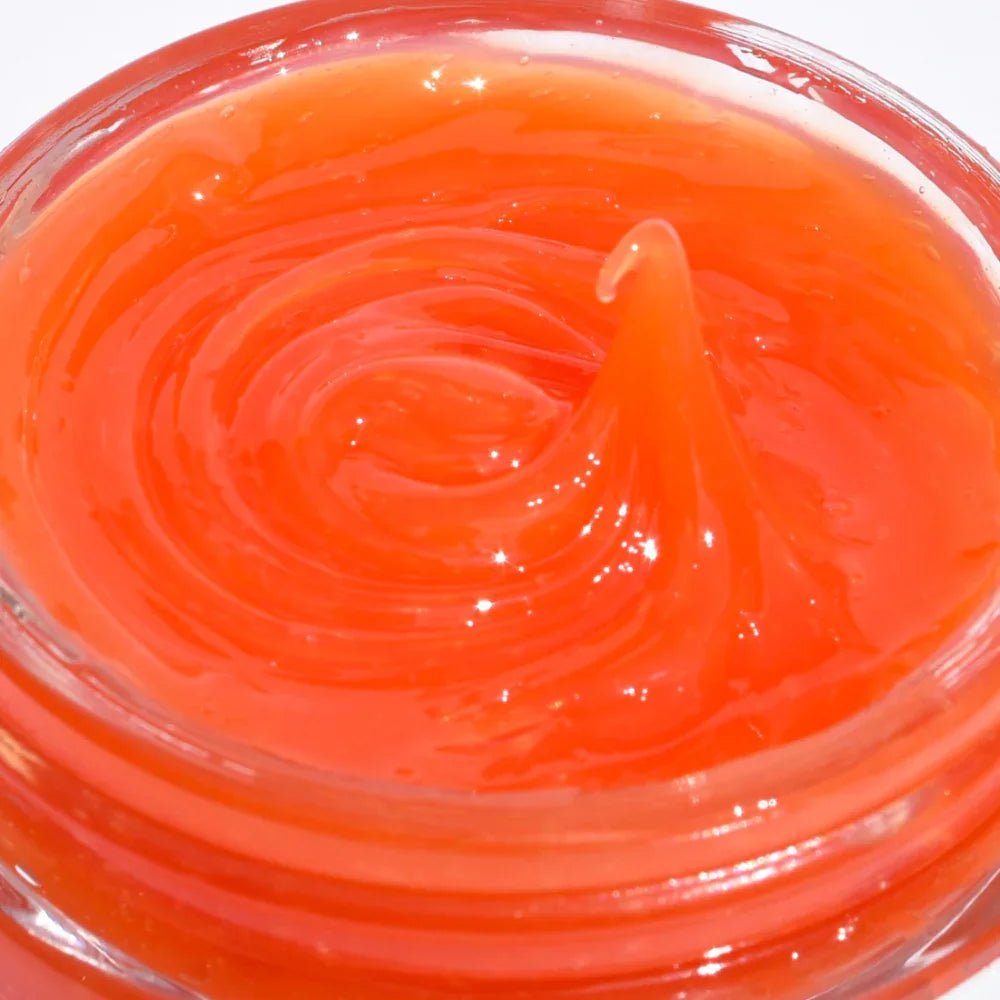 close up orange gel texture