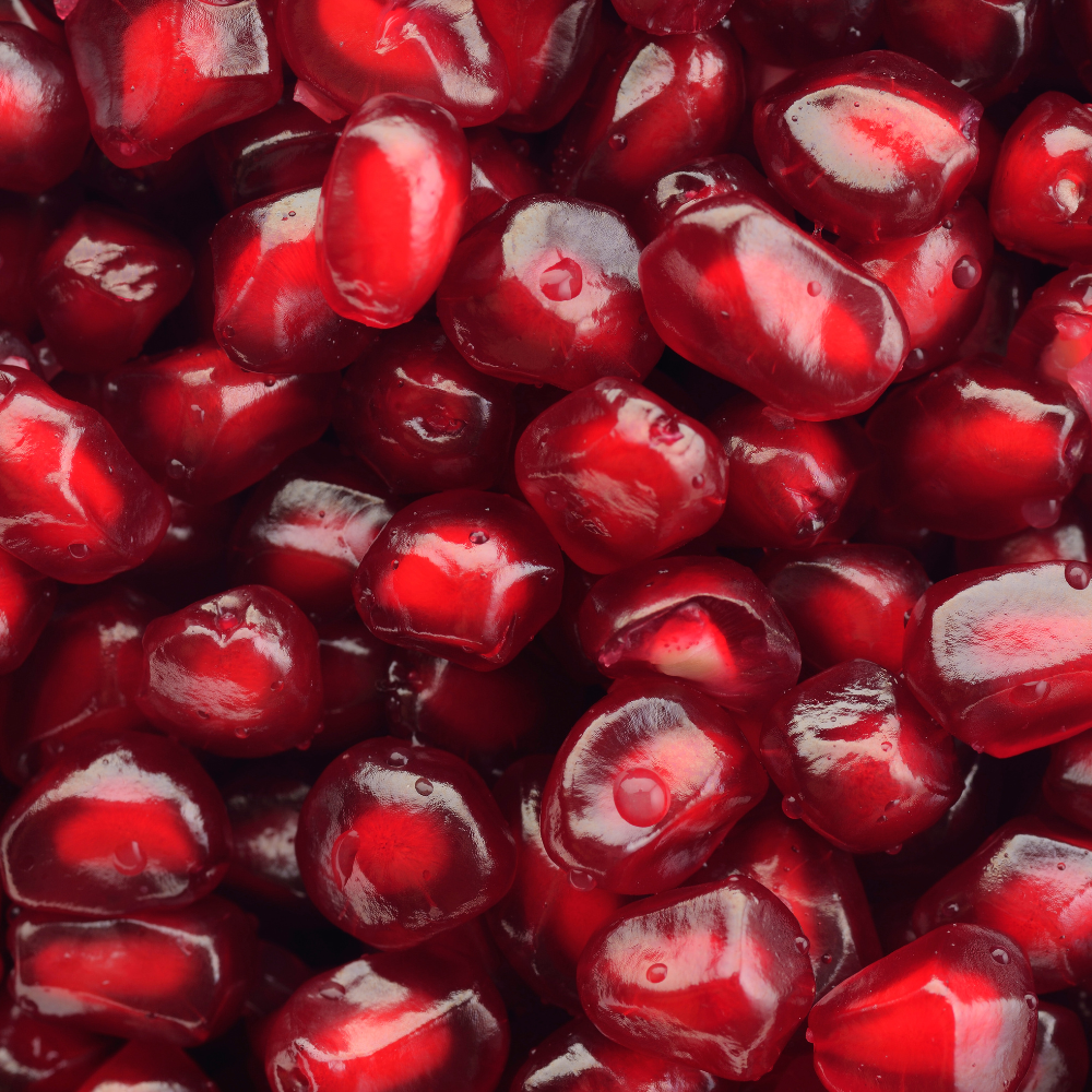 Close-up of red pomegranate seeds